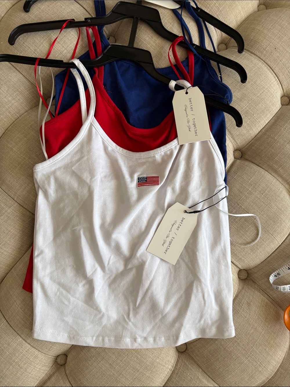 Classic Flag Cami Tank Top - White
